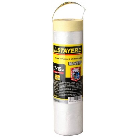 Пленка STAYER &quot;PROFESSIONAL&quot; защитная с клейкой лентой &quot;МАСКЕР&quot;, HDPE, 9мкм, 1,7х15м 12255-170-15 купить в Уфе