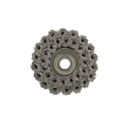 Щетка для УШМ 75 мм М14 &quot;чашка&quot; двухрядная крученая проволока 0,35 мм MTX 74676 купить в Уфе