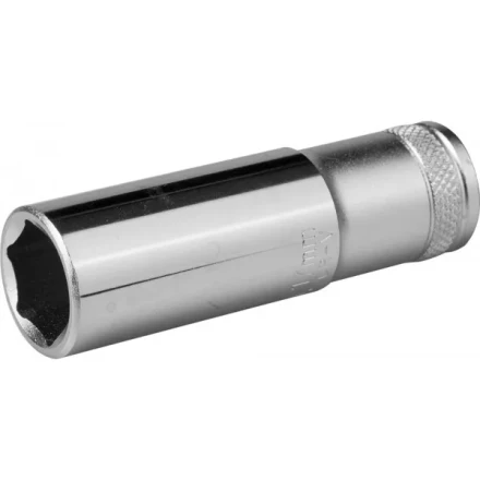 Торцовая головка KRAFTOOL &quot;INDUSTRIE QUALITAT&quot;, удлиненная, Cr-V, FLANK, хромосатинированная, 1/2&quot;, 17 мм 27807-17_z01 купить в Уфе