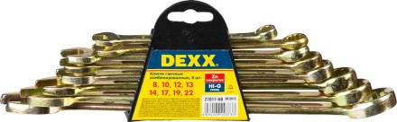 Набор DEXX: Ключи комбинированные гаечные, желтый цинк, 8-22мм, 8шт 27017-H8 купить в Уфе